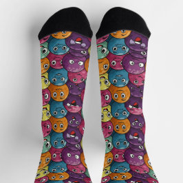 Calcetines Patrón de caracteres de bola de golf divertida