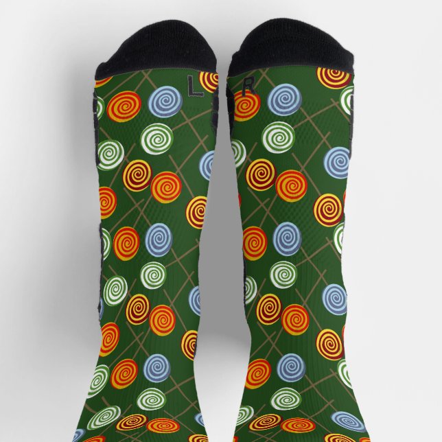 Calcetines Patrón de caramelos | Patrón de las lolias | lolli (Arriba)