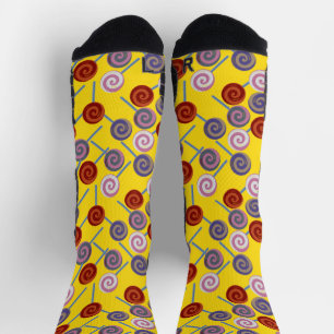 Calcetines Patrón de caramelos Patrón de las lolias reaju