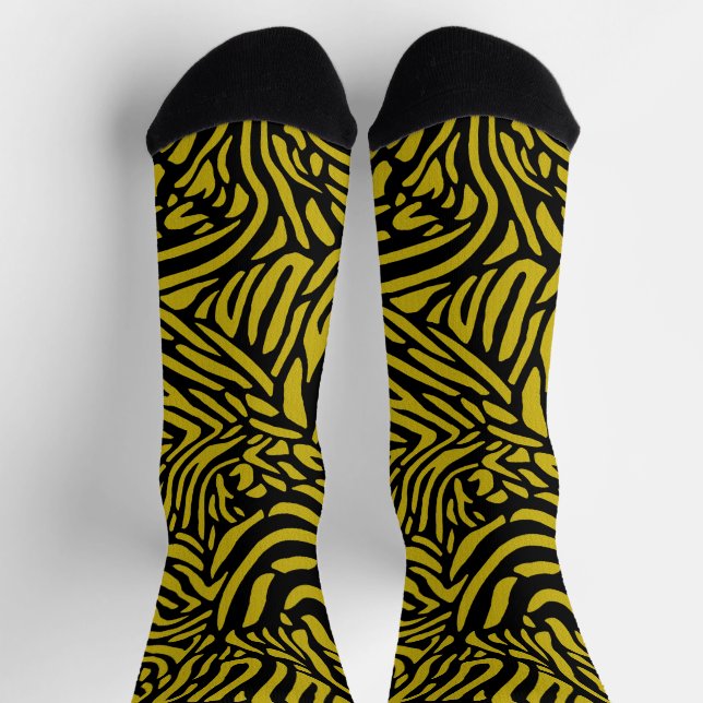 Calcetines Patrón de cebra en oro (Arriba)