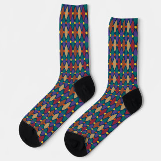 Calcetines Patrón de celosía de mosaico abstracto en violeta 