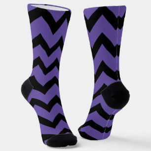 Calcetines Patrón de cheurón negro ultravioleta