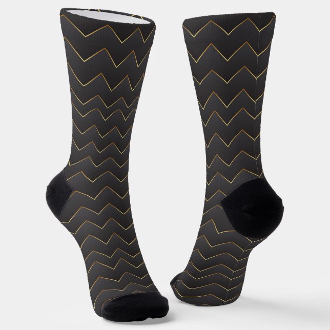 Calcetines Patrón de Chevron de Zig Zag Gold (Angular)