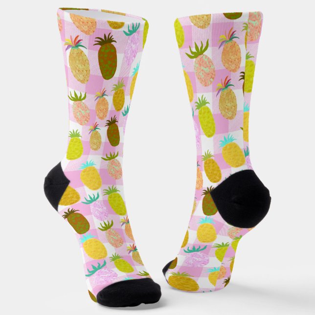 Calcetines Patrón de chicle de piña jugosa (Angular)