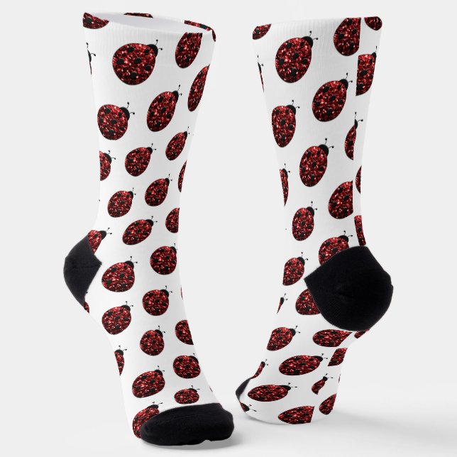 Calcetines Patrón de chispas purpurinas de chispas rojas oscu (Angular)