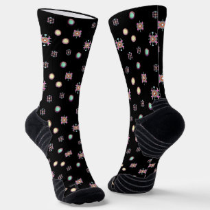 Calcetines Patrón de círculo negro de ruido sólido