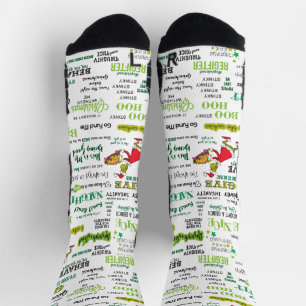 Calcetines patrón de cita de Grinch