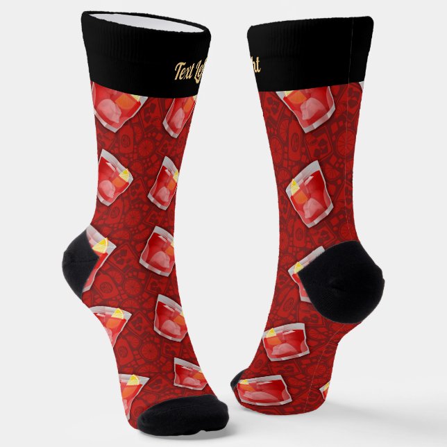 Calcetines Patrón de cóctel Negroni (Angular)