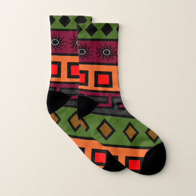 Calcetines Patrón de color africano (Par)