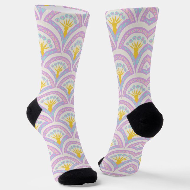 Calcetines patrón de concha de colores pastel (Angular)