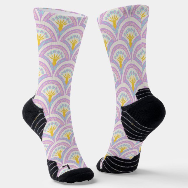 Calcetines patrón de concha de colores pastel (Angular)