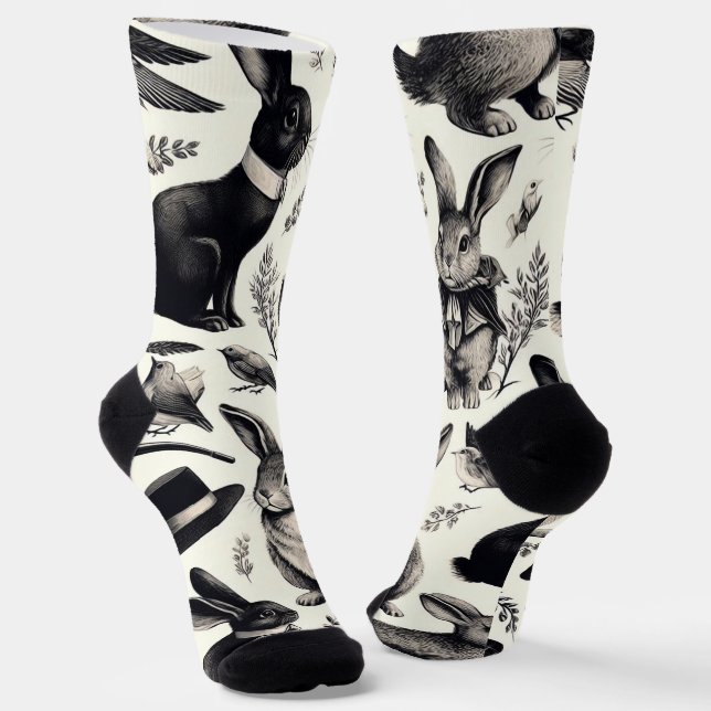 Calcetines Patrón de conejo de cosecha (Angular)