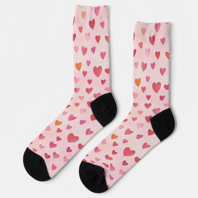 Calcetines Patrón de confeti de corazones (Izquierda)