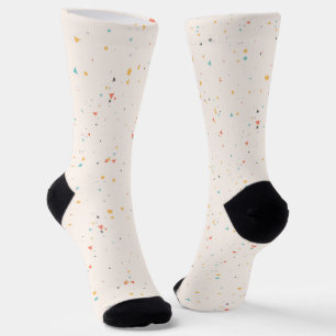 Calcetines Patrón de confetti de puntos y triángulos