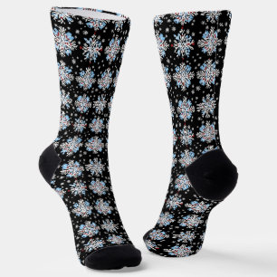 Calcetines Patrón de copo de nieve azul