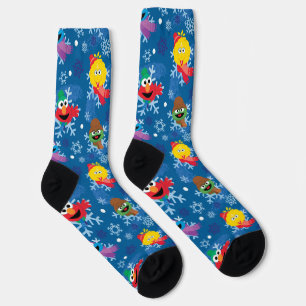 Calcetines Patrón de copo de nieve de Plaza Sésamo