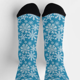 Calcetines Patrón de copos de nieve en acuarela