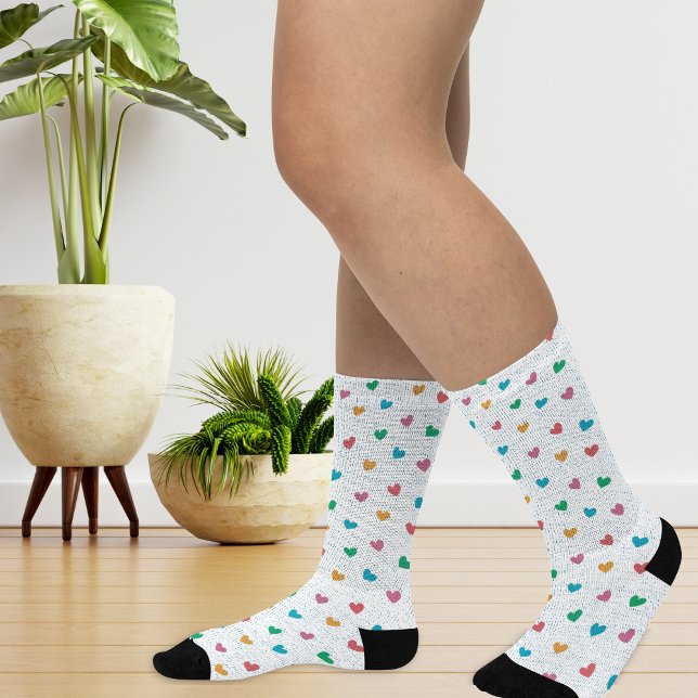Calcetines Patrón de Corazón Juguetón  (Subido por el creador)
