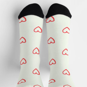 Calcetines Patrón de corazón rojo, lindo, amor