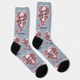 Calcetines patrón de corazones