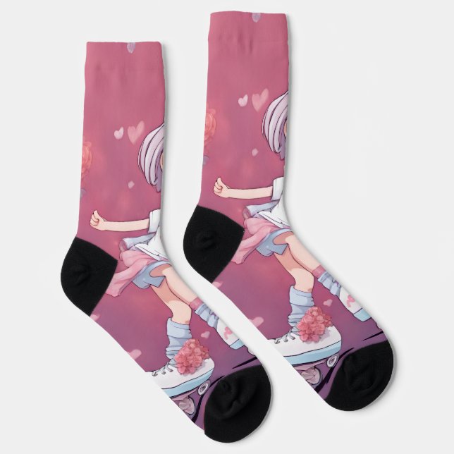 Calcetines patrón de corazones (Derecha)