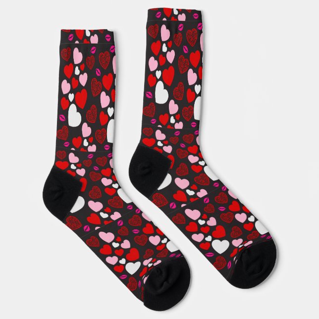 Calcetines patrón de corazones (Derecha)