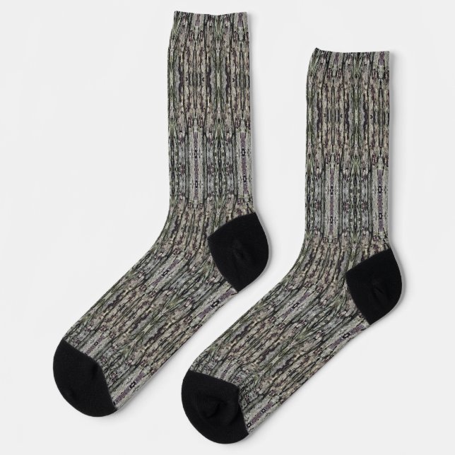 Calcetines Patrón de corteza de árbol celoso (Izquierda)