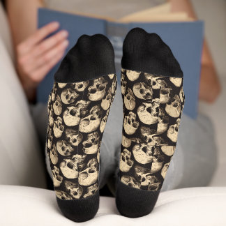 Calcetines patrón de cráneos divertidos Socks de la tripulaci