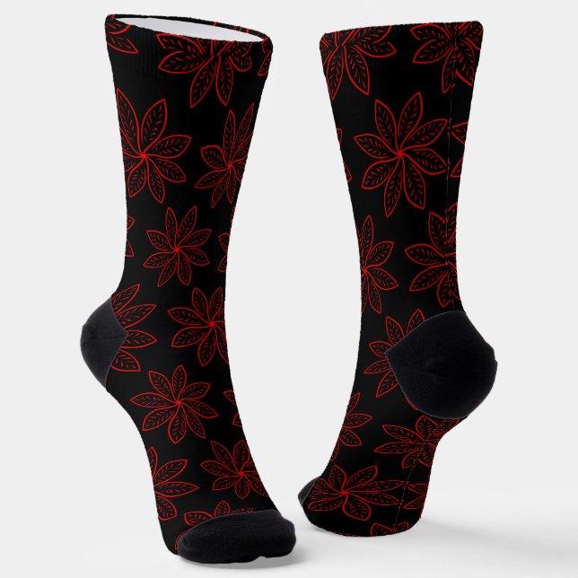 Calcetines Patrón de Crimson en negro (Angular)