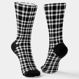 Calcetines Patrón de Cuadro Negro Blanco