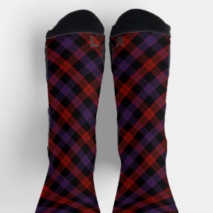 Calcetines Patrón de Cuadros Tartán Marrón Grady