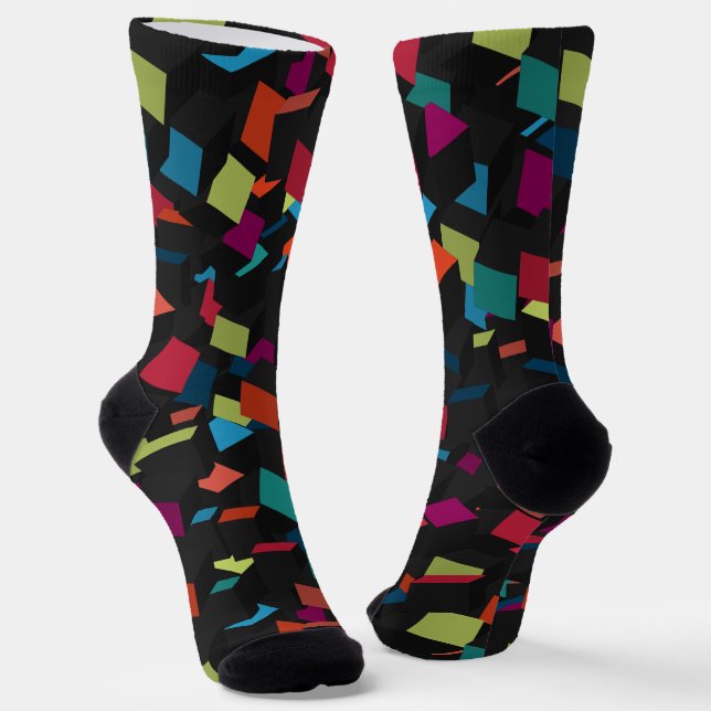 Calcetines Patrón de cubo geométrico abstracto de moda (Angular)