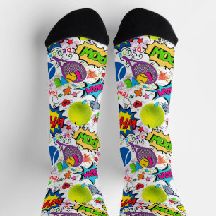 Calcetines 😍 🤩 Patrón de 🎾 de tenis ecléctico