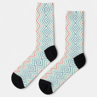 Calcetines Patrón de diamante tribal boho pastel