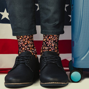 Calcetines Patrón de dibujo de lápiz de judías de café Marrón