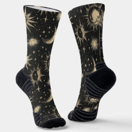 Calcetines Patrón de dibujo de las estrellas del cielo noctur