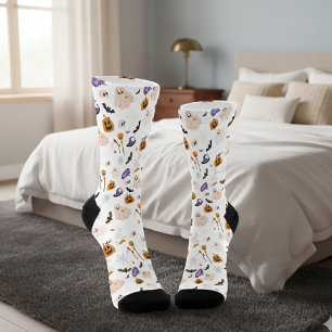 Calcetines Patrón de dibujos animados de Halloween