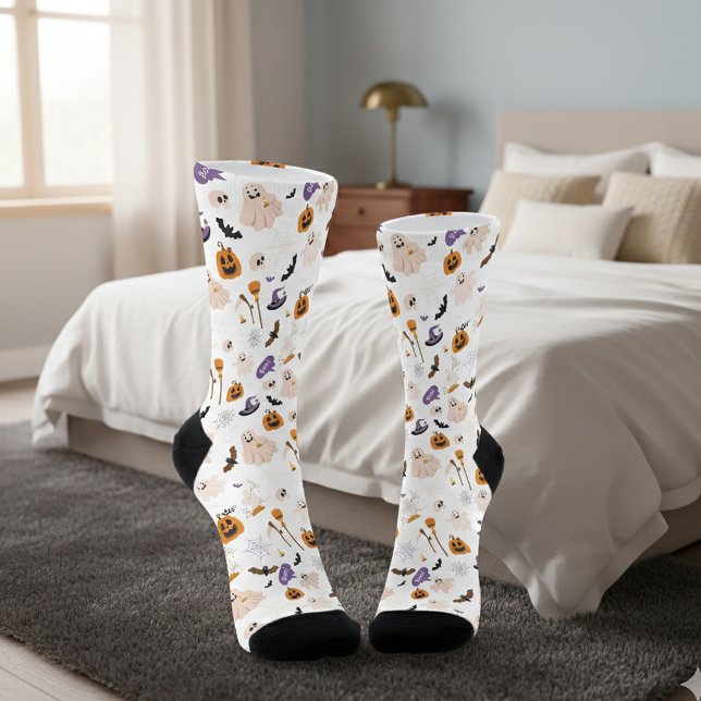 Calcetines Patrón de dibujos animados de Halloween (Subido por el creador)
