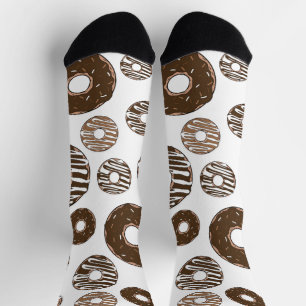Calcetines Patrón de donut, donuts de chocolate, donuts de ca