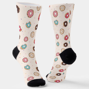 Calcetines Patrón de donut dulce de azúcar