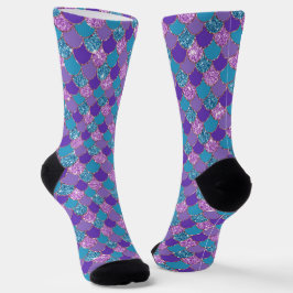 Calcetines Patrón de escalas de sirena coloridas