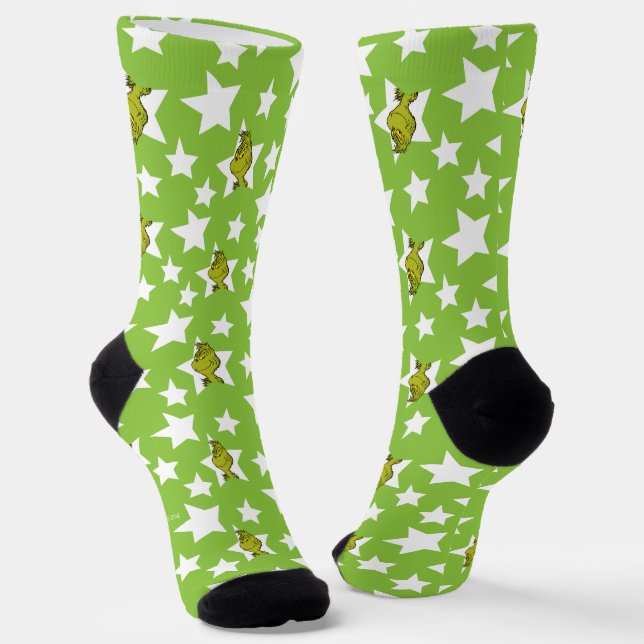 Calcetines Patrón de estrella indiscreta del Grinch (Angular)