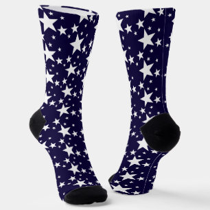 Calcetines Patrón de estrellas blancas