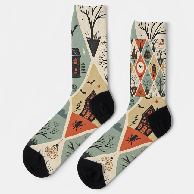 Calcetines Patrón de fantasma oscuro (Izquierda)