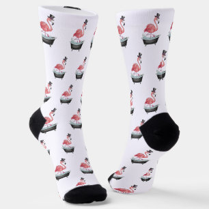 Calcetines Patrón de Flamenco de Dibujos Animados