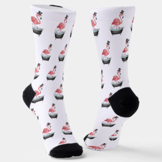 Calcetines Patrón de Flamenco de Dibujos Animados