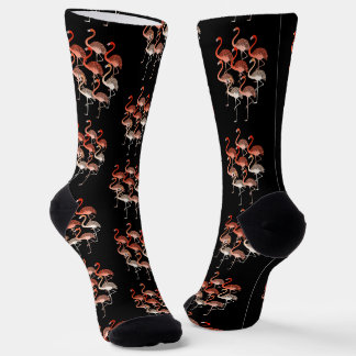 Calcetines Patrón de flamencos rosados de color coral