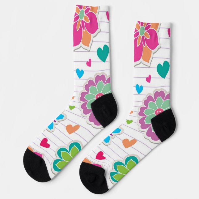Calcetines Patrón de flor (Izquierda)