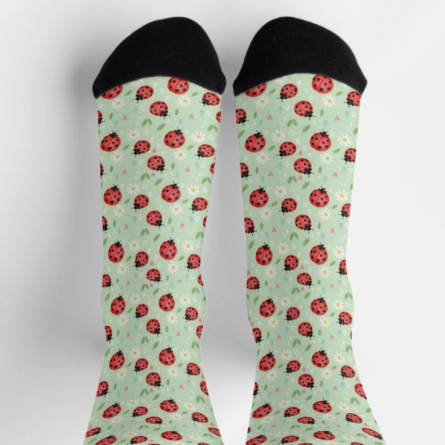 Calcetines Patrón de Flor de Mariquita (Arriba)