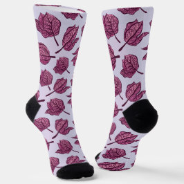 Calcetines Patrón de flor Pink Physalis Pastel Botánico